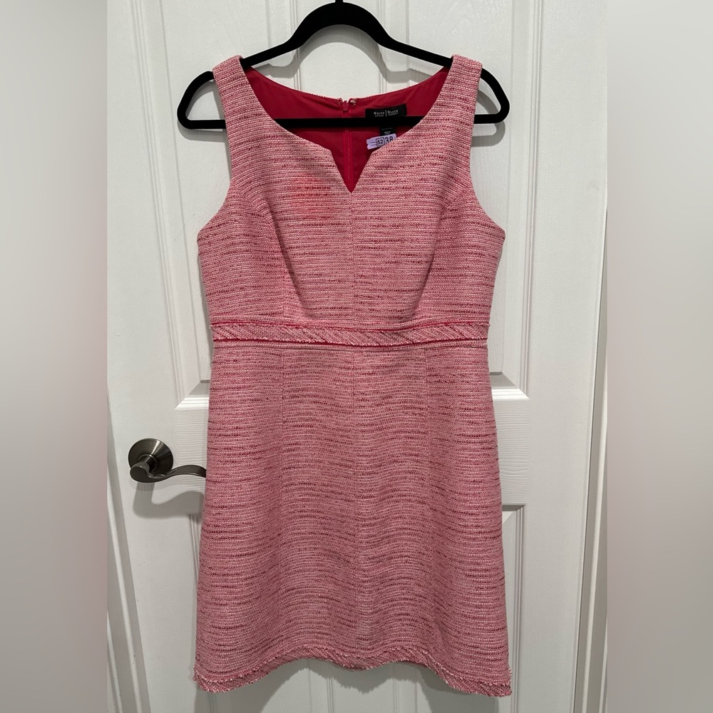 White House Black Market Pink Textured Midi Dress
